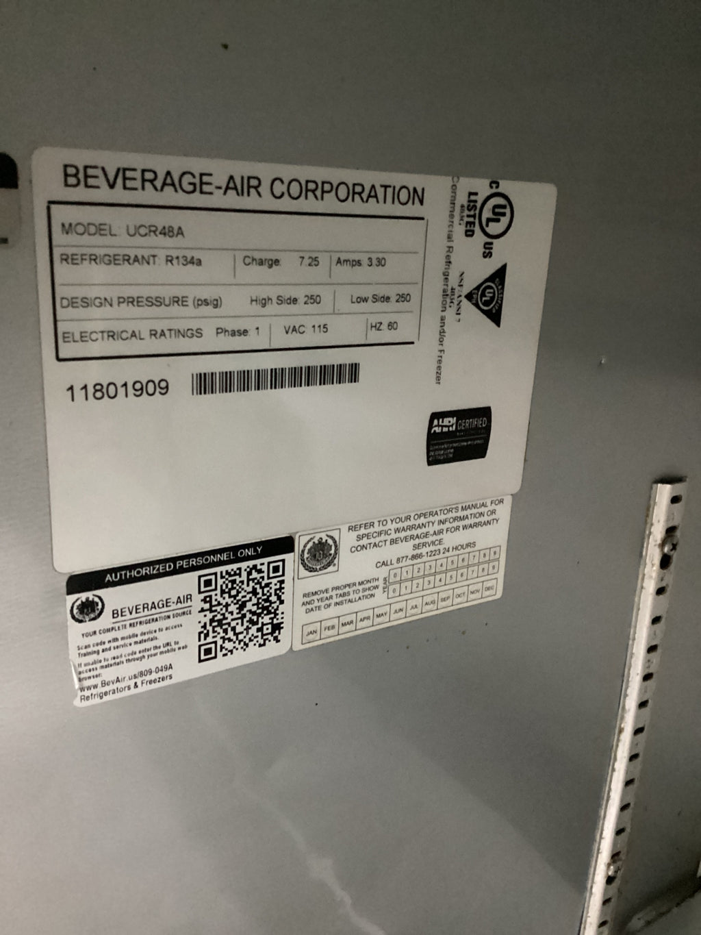 Beverage-Air UCR48A Undercounter Refrigerator