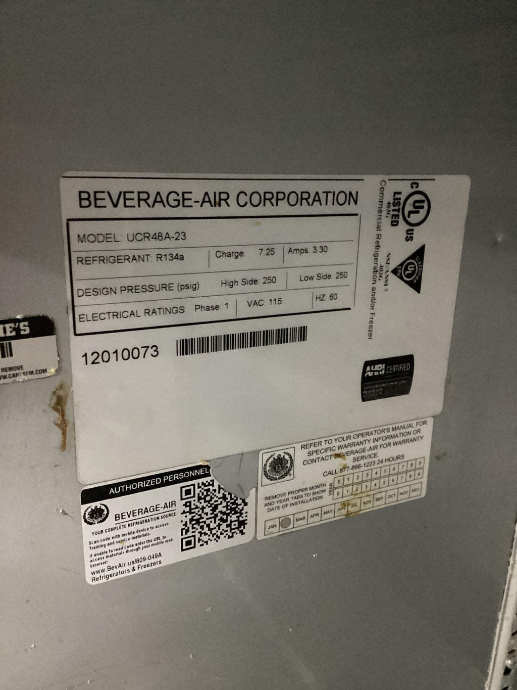 Beverage-Air UCR48A-23 Undercounter Refrigerator
