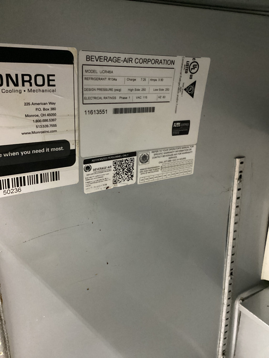 Beverage-Air UCR48A Undercounter Refrigerator