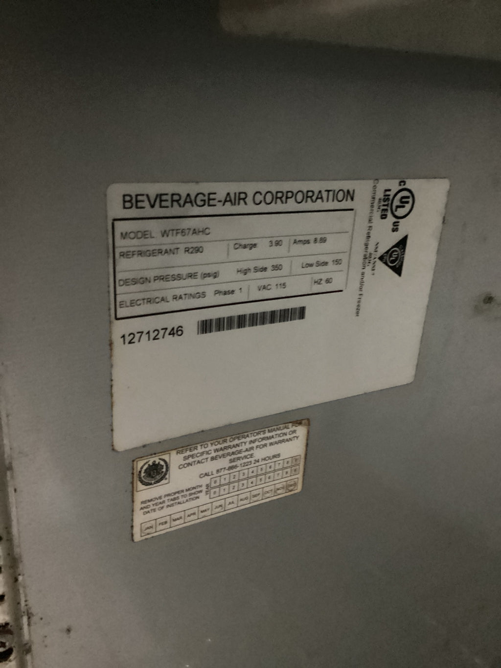 Beverage-Air WTF67AAHC Worktop Two Door Refrigerator