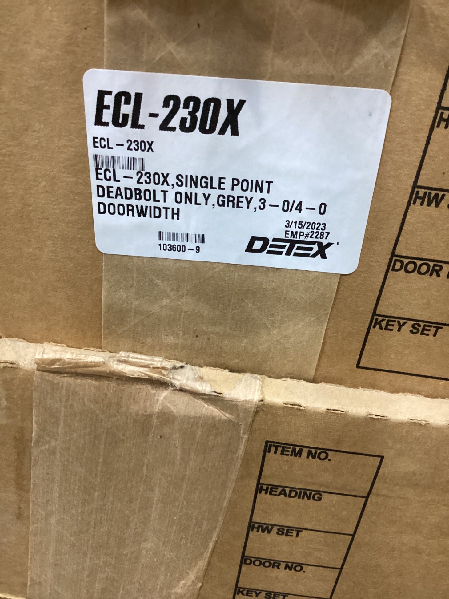 Detex ECL-230X Alarmed Deadbolt Panic Exit Control Lock