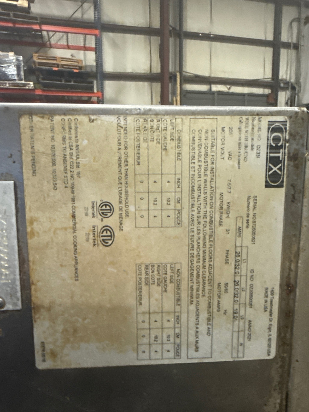 Middleby Marshall CTX DZ33I Electric Multi-Level Conveyor Oven