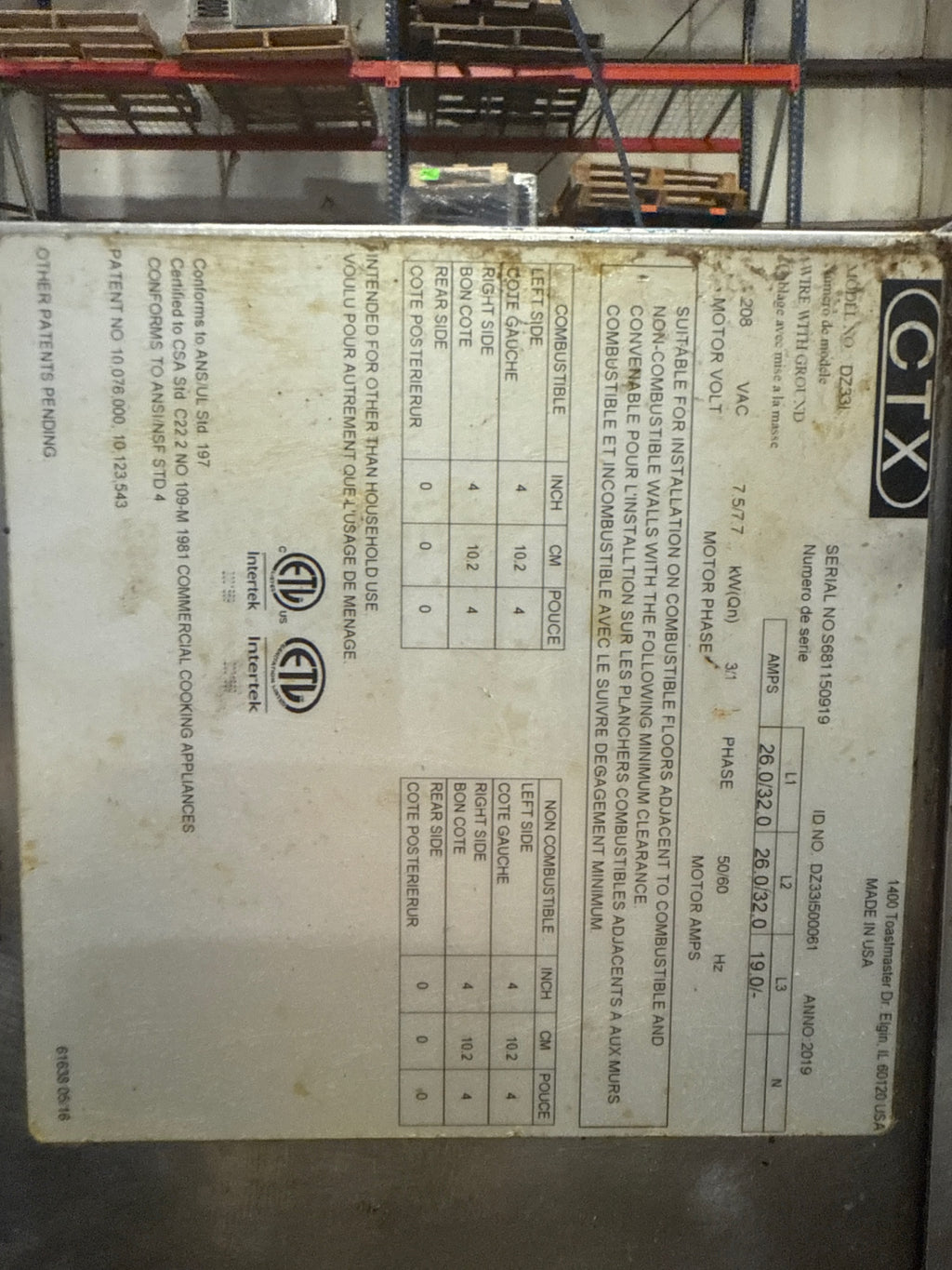 Middleby Marshall CTX DZ33I Electric Multi-Level Conveyor Oven