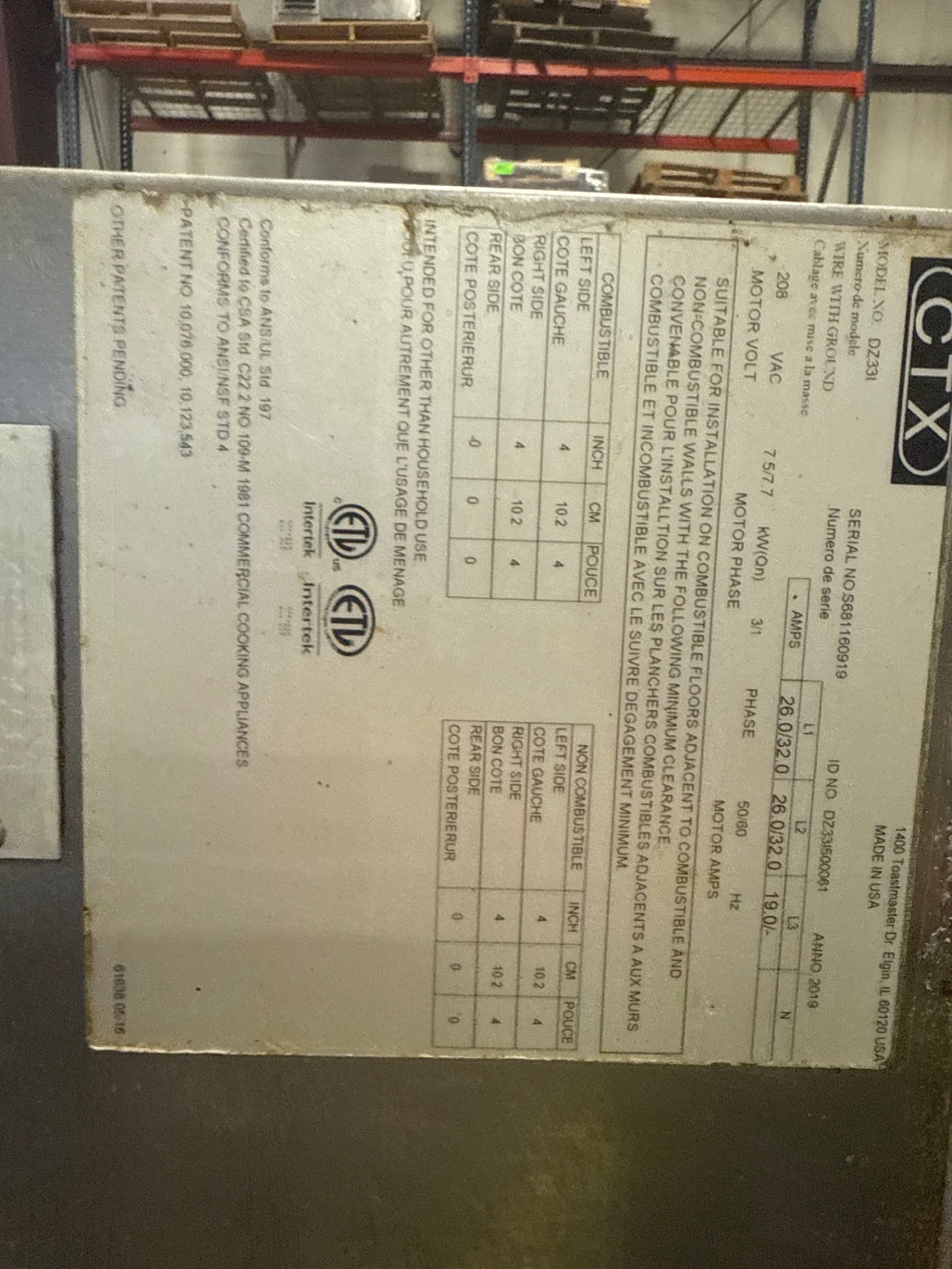 Middleby Marshall CTX DZ33I Electric Multi-Level Conveyor Oven