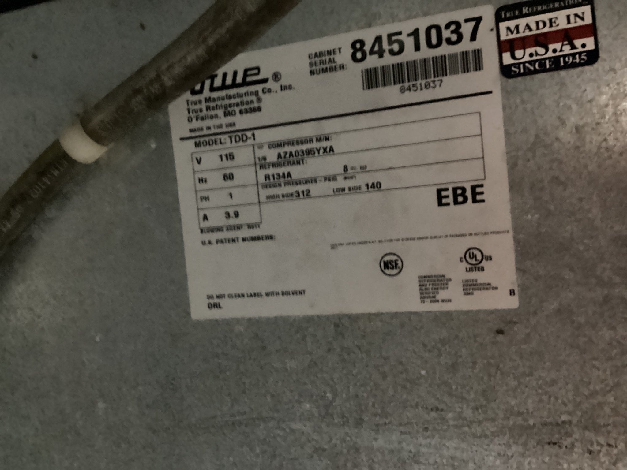 True TDD-1 Undercounter Kegerator