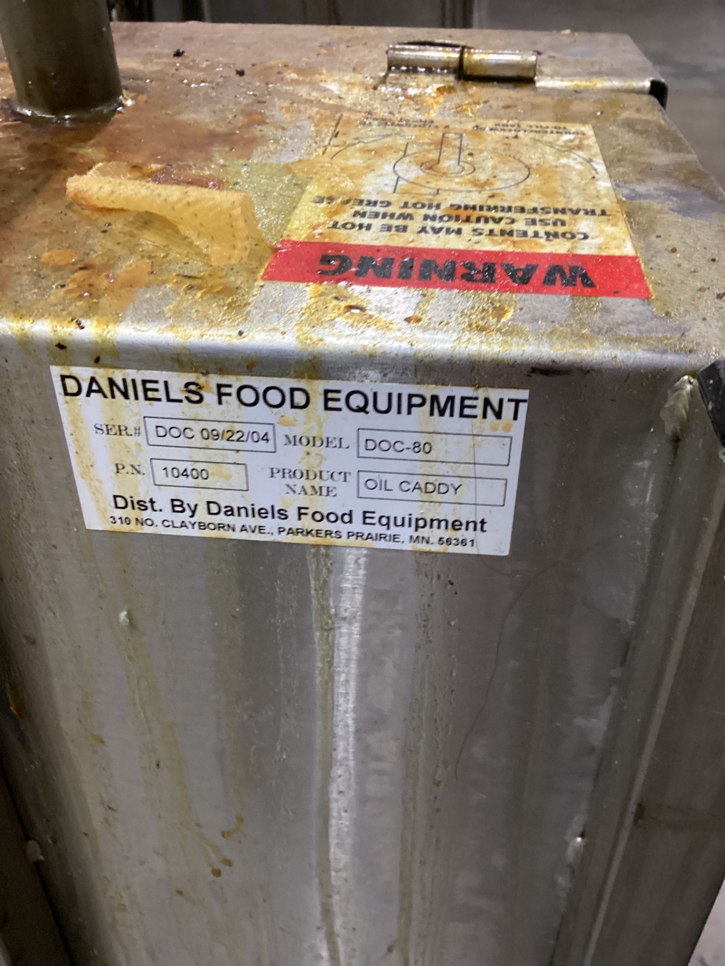 Daniel's Food Equipment DOC-80 Oil Caddy