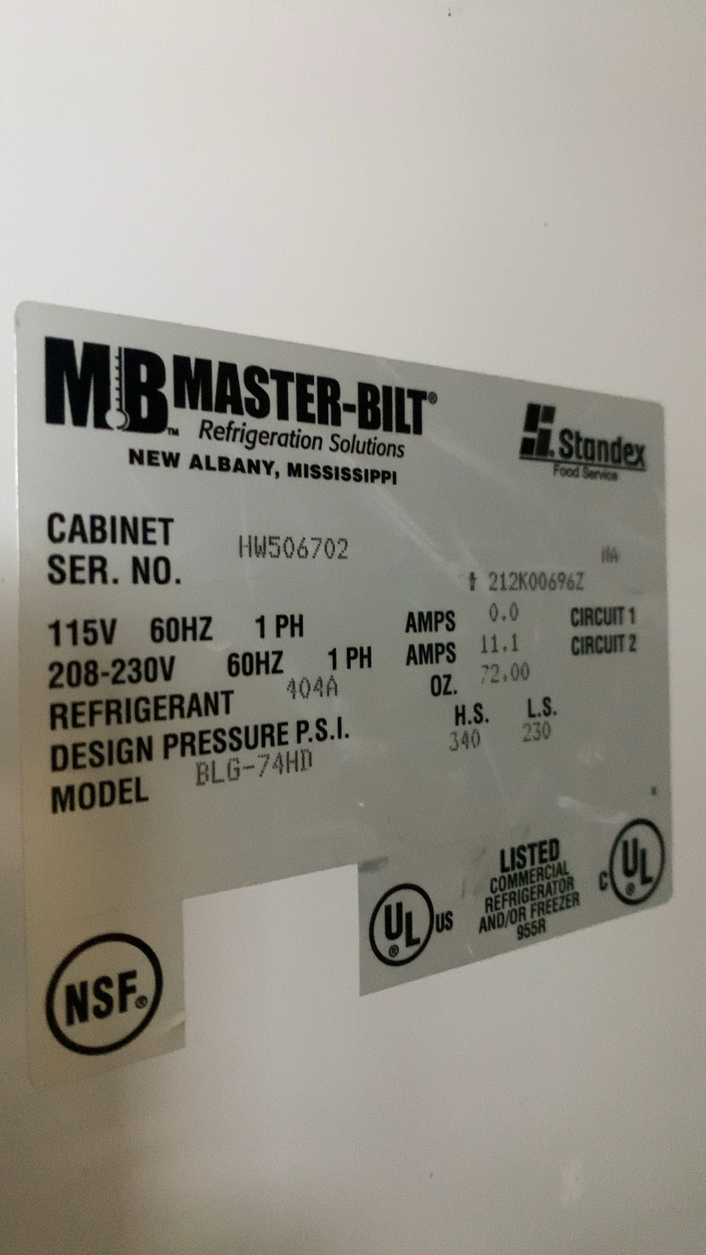 MASTER-BILT BLG-74HM Refrigerator, 3-Door Glass Display Merchandiser