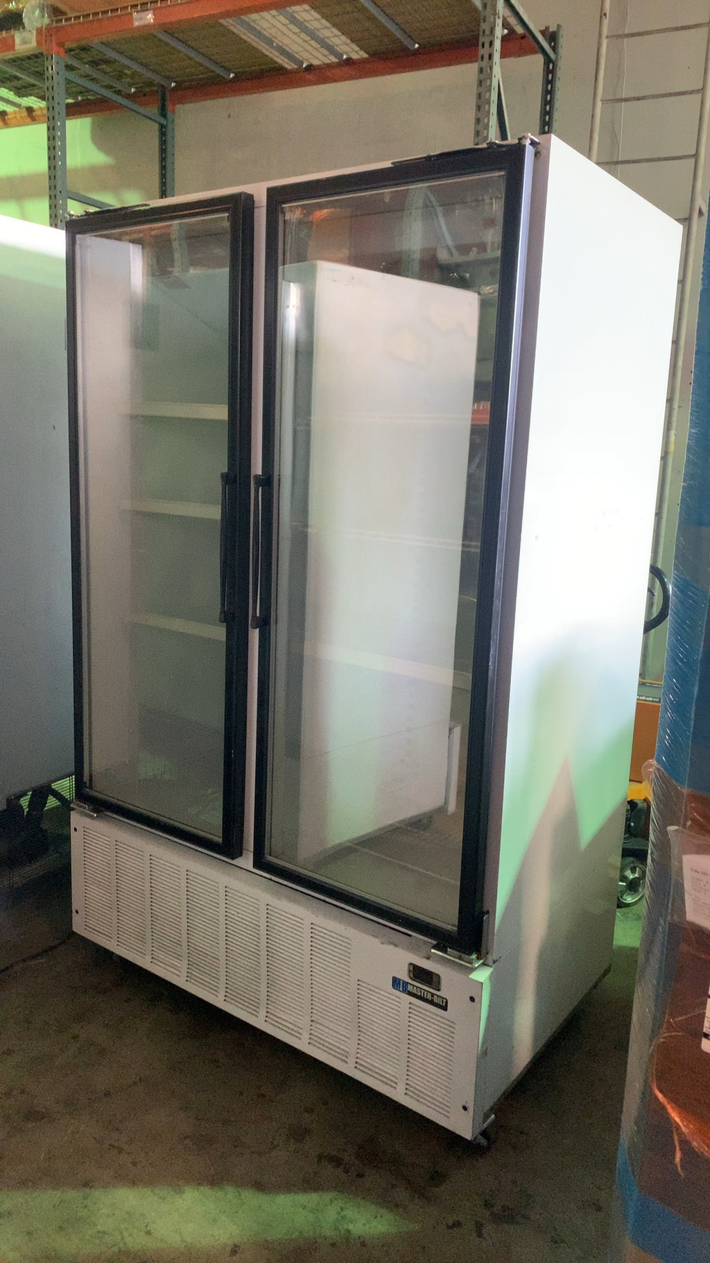 Master-Bilt BLG-48HD Merchandiser Refrigerator, Two Glass Swing Doors Bottom Mount R-404 Refrigerant
