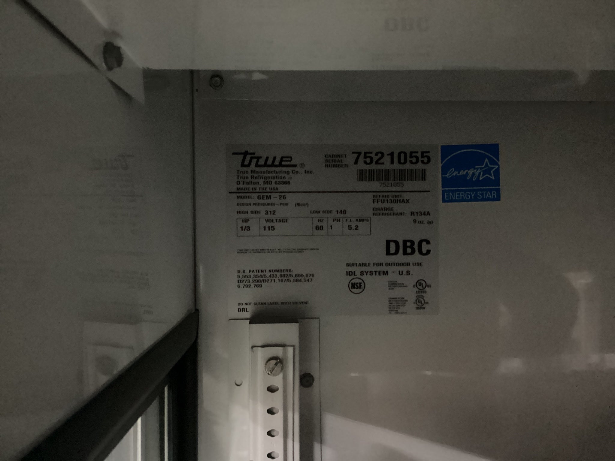 True GEM-26 Glass Door Beverage Refrigerator