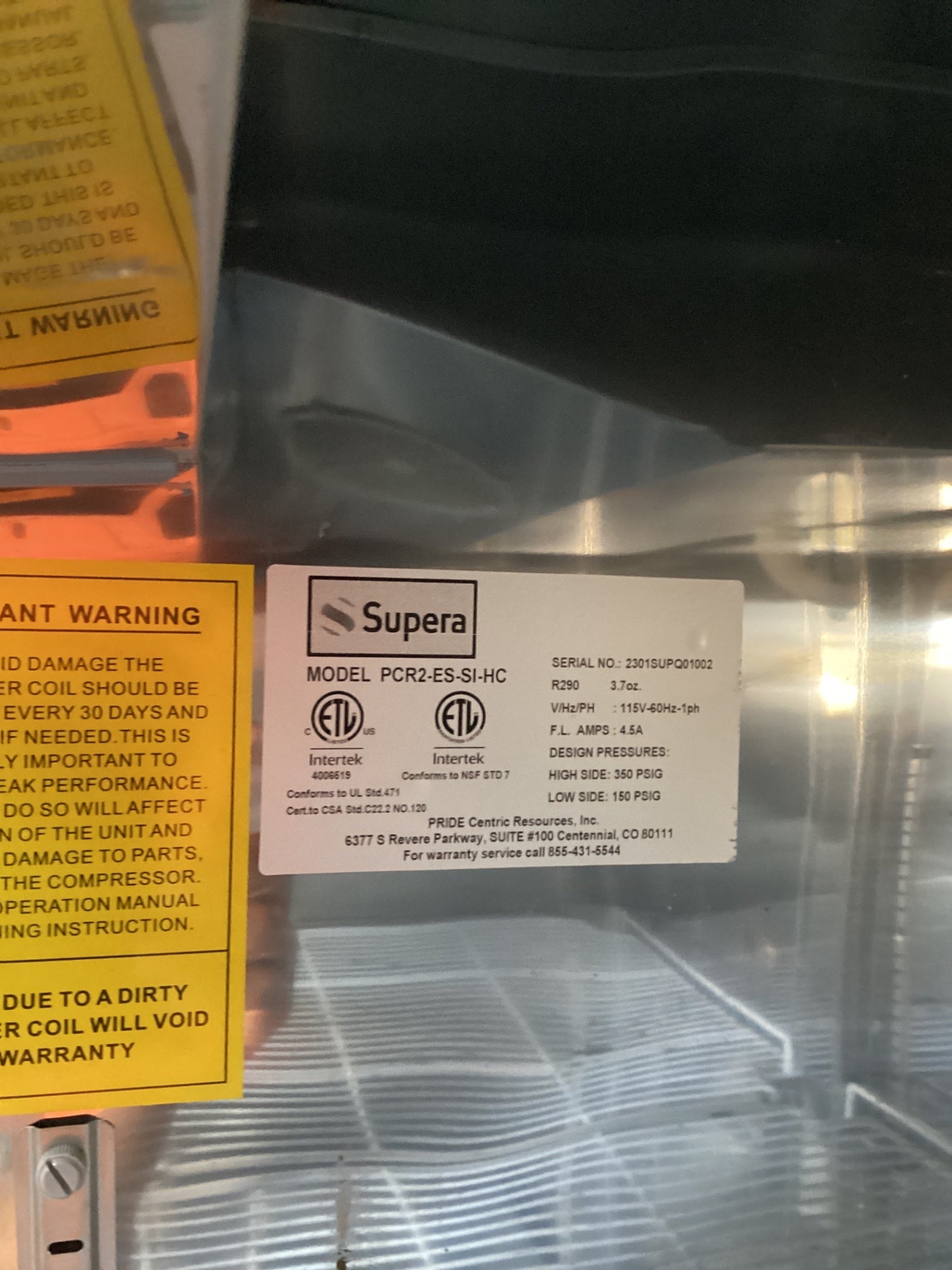 Supera PCR2-ES-SI-HC 2 Door Reach In Refrigerator