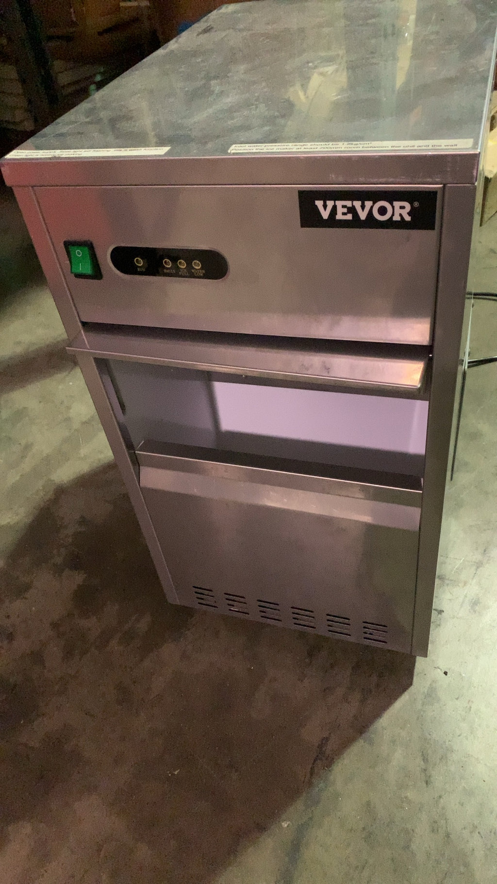 VEVOR SZB-20 Ice Maker, Commercial Freestanding 110-120V 60Hz 270W 3.8A