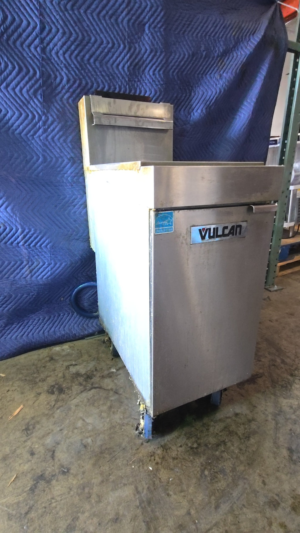 Vulcan SG45 Fryer, Commercial Gas Tube Fired Stainless Steel On Casters