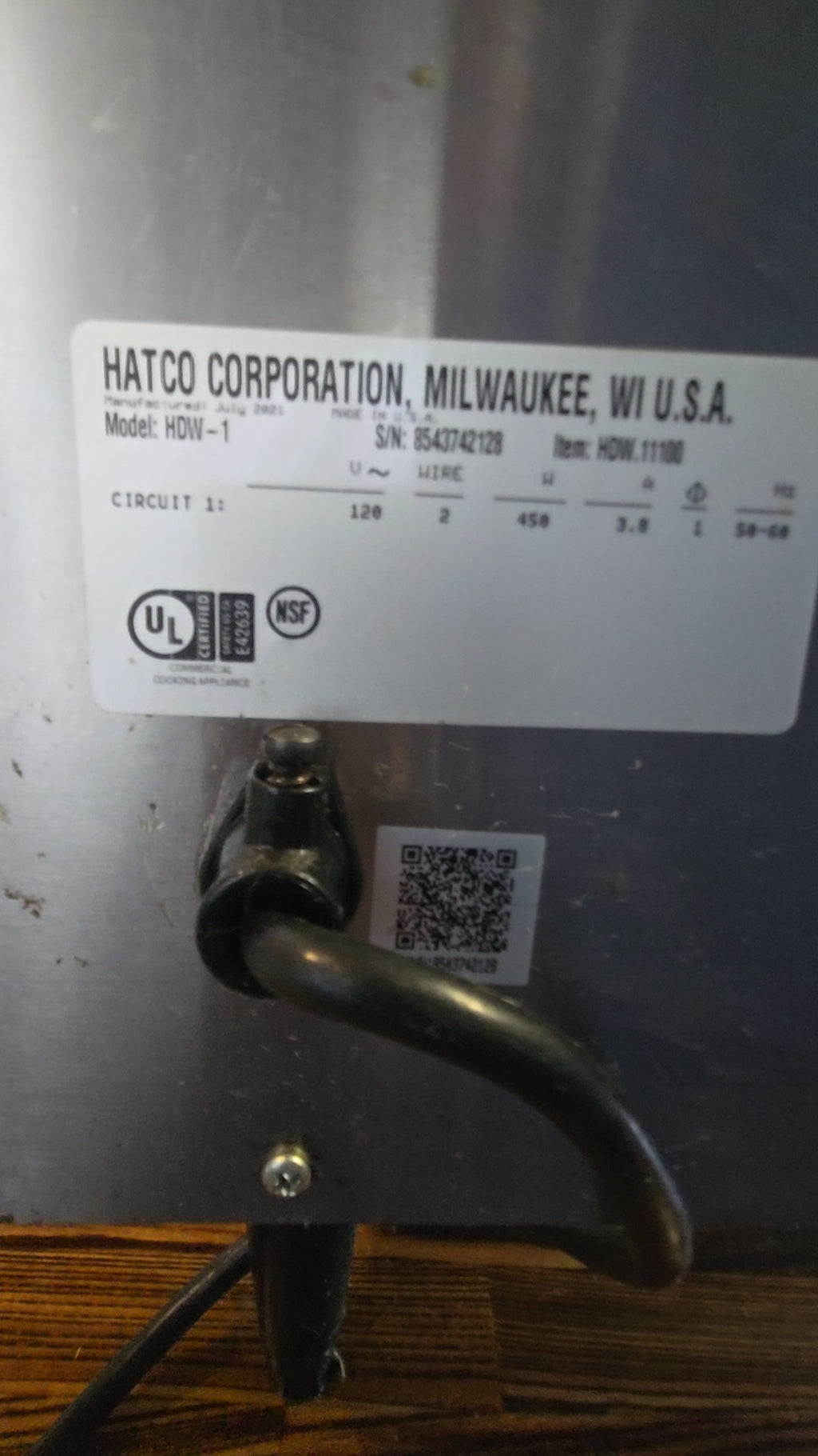 HATCO HDW-1 Drawer Warmer, Single Drawer Stainless Steel 120V Electric