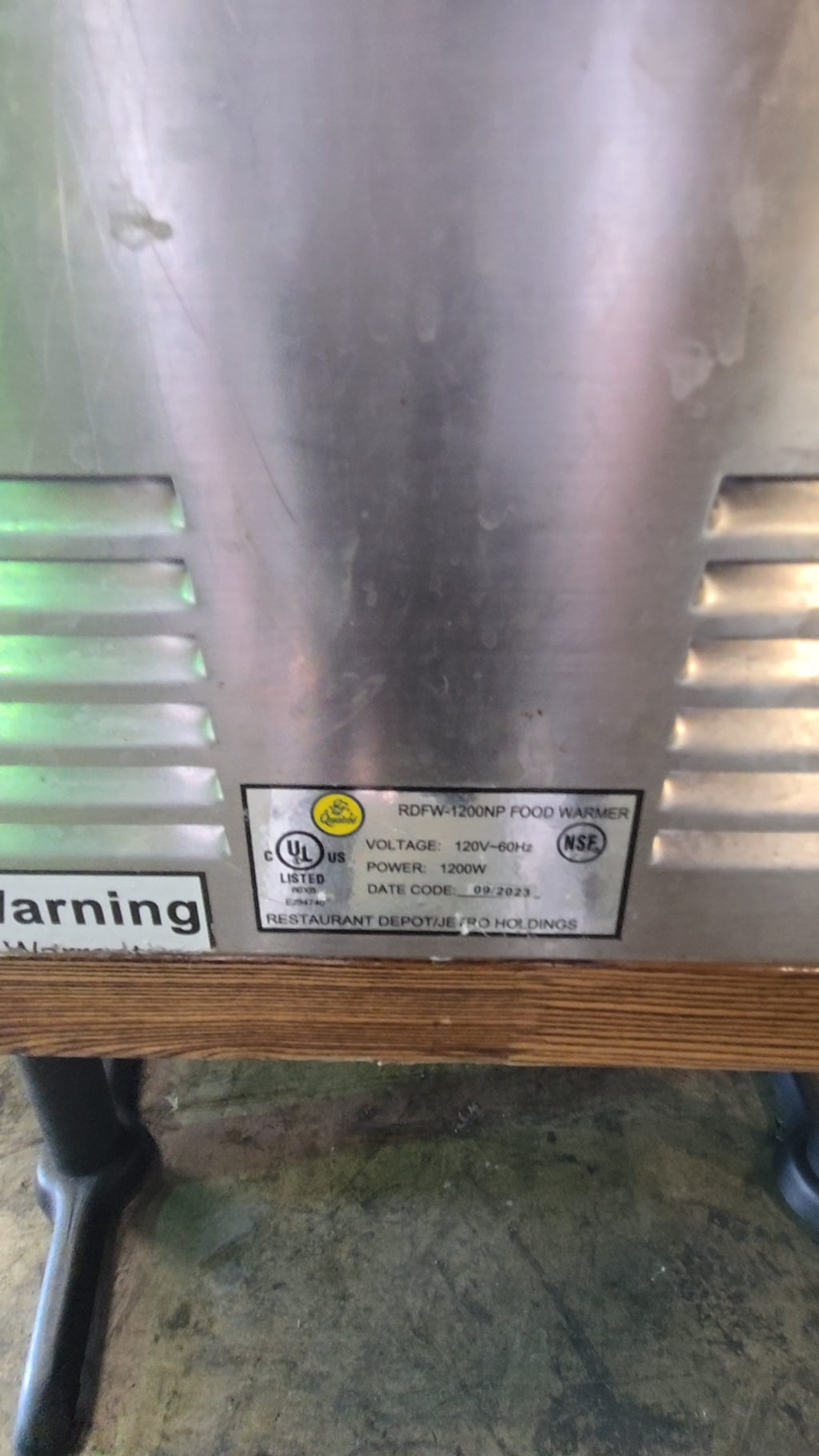 Restaurant Depot Food Warmer, Countertop 120V 1200W Stainless Steel