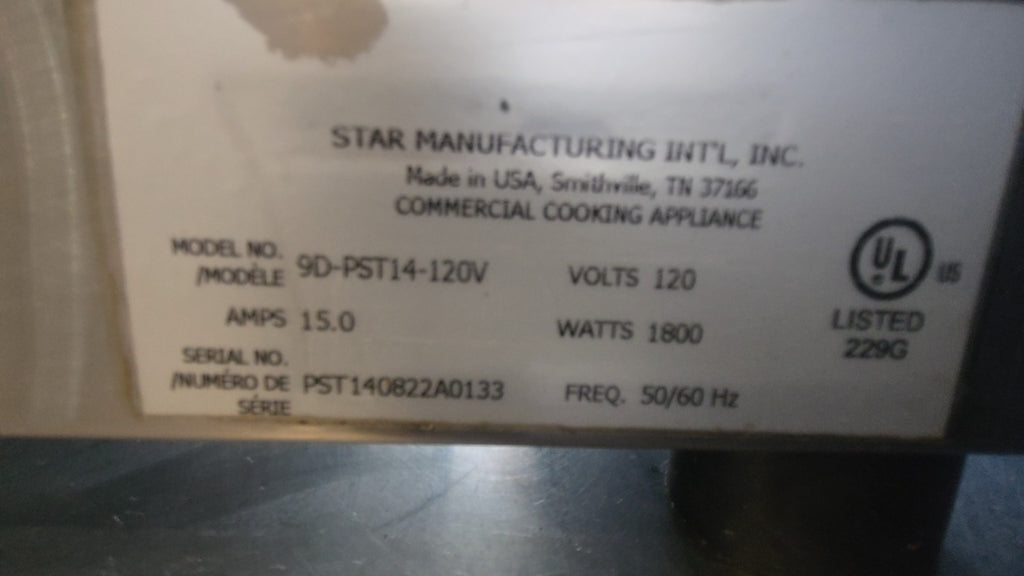 STAR 9D-PST14-120V Panini Press, Commercial Countertop Grooved Top Plate Flat Bottom Plate 120V Electric