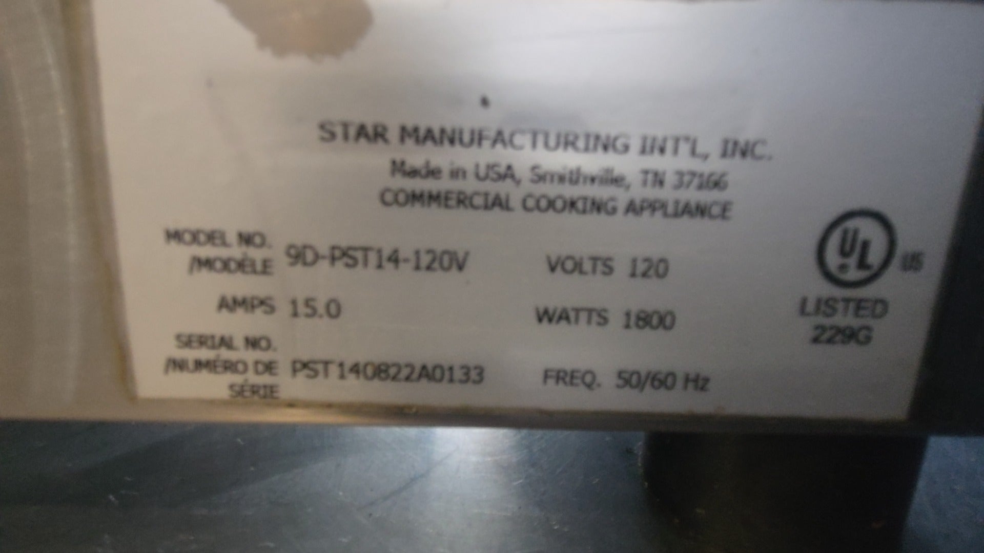 STAR 9D-PST14-120V Panini Press, Commercial Countertop Grooved Top Plate Flat Bottom Plate 120V Electric