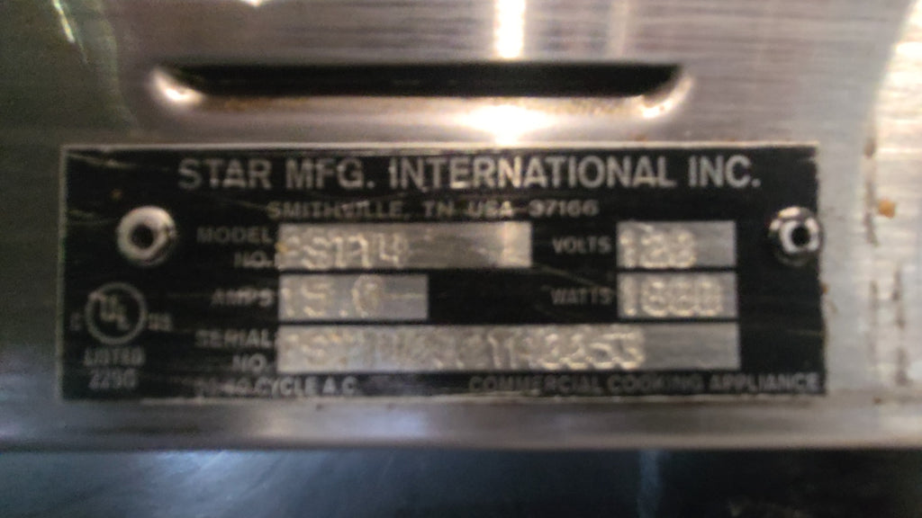 STAR MFG. INTERNATIONAL INC. PS1PL Panini Press, Countertop Single Control Knob, Smooth Plates