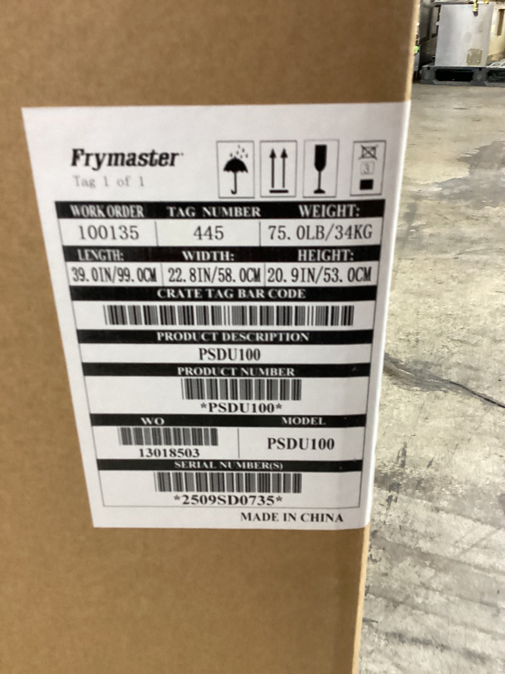 Frymaster PSDU100 100 Lb Shortening Disposal Unit