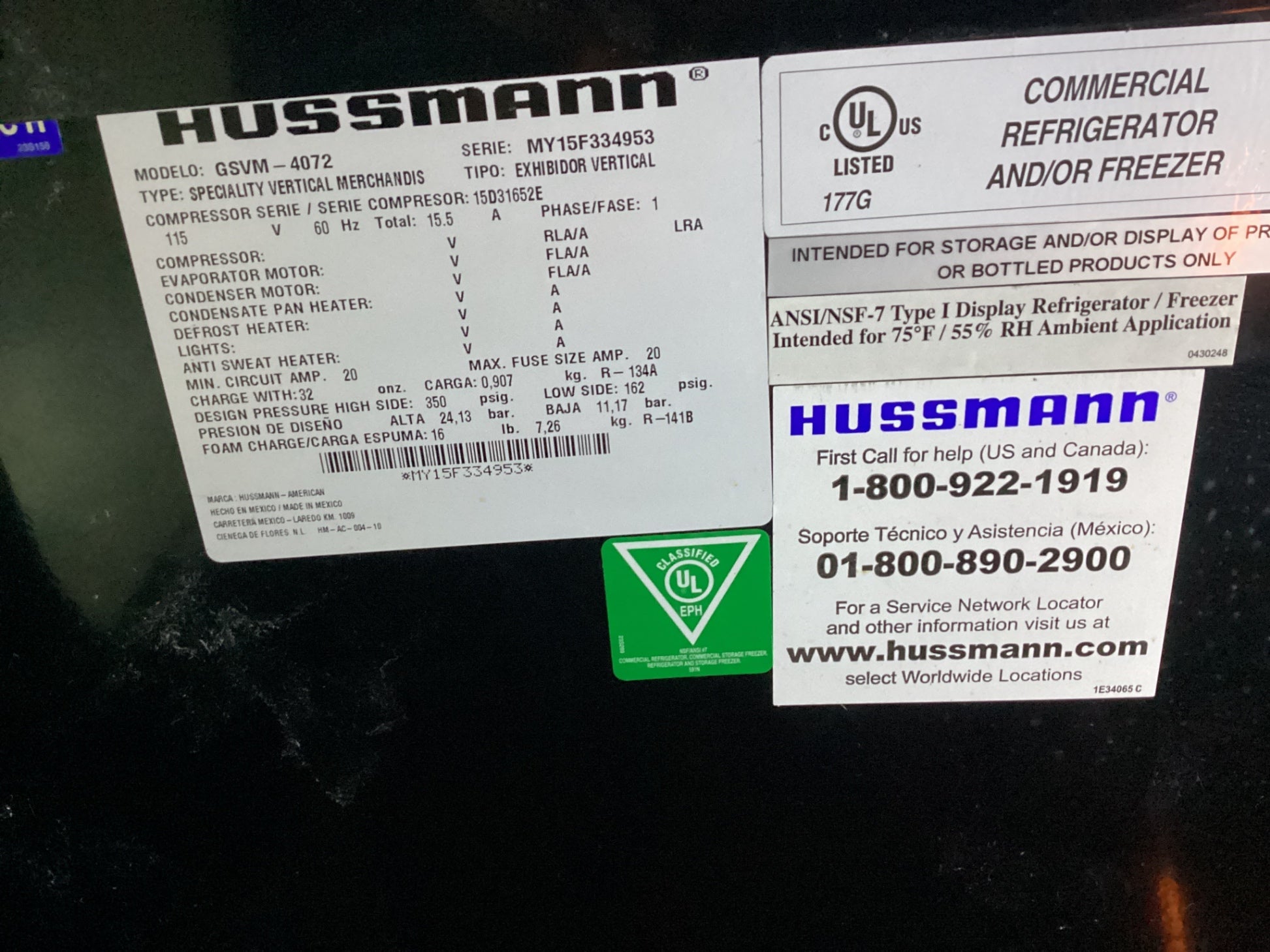 Hussmann GSVM-4072 40" Vertical Open Air Cooler