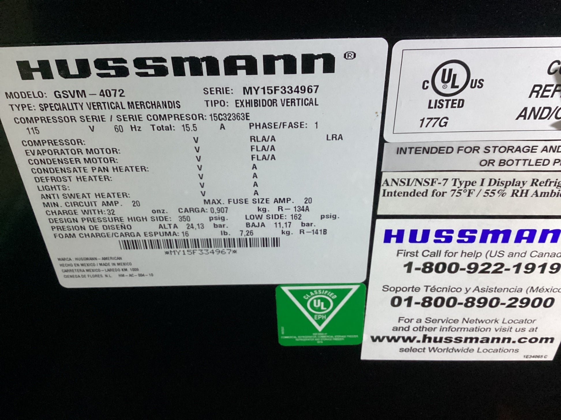 Hussmann GSVM-4072 40" Vertical Open Air Cooler