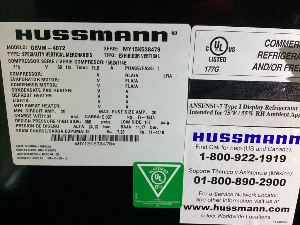 Hussmann GSVM-4072 40" Vertical Open Air Cooler