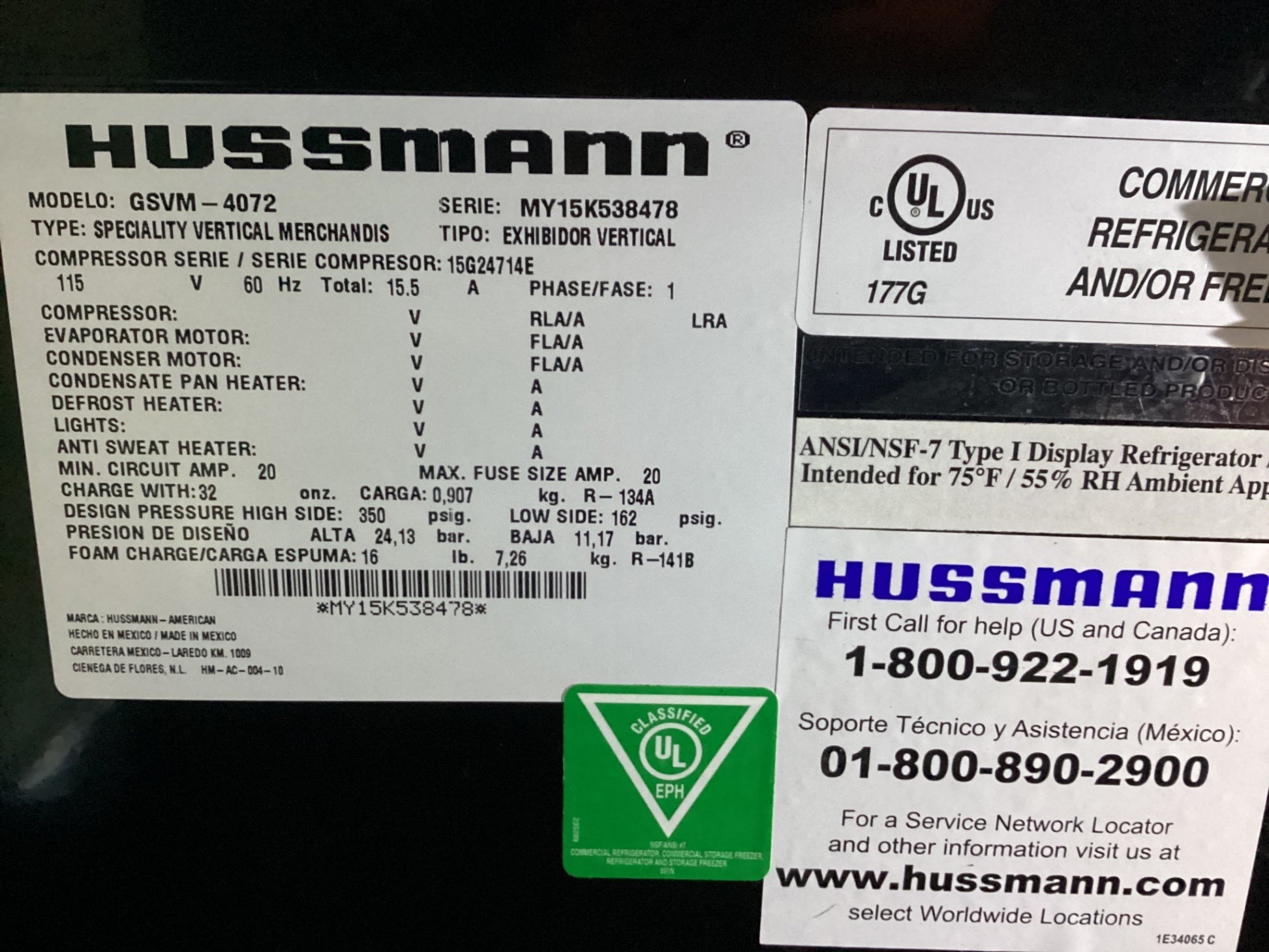 Hussmann GSVM-4072 40" Vertical Open Air Cooler