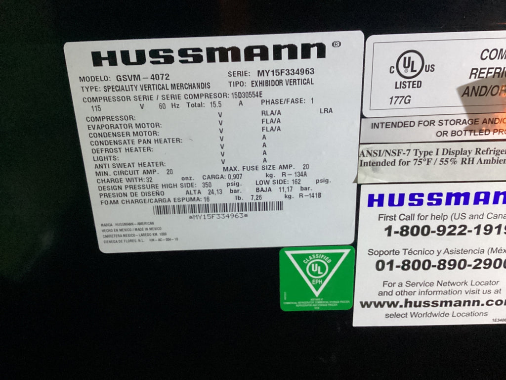 Hussmann GSVM-4072 40" Vertical Open Air Cooler