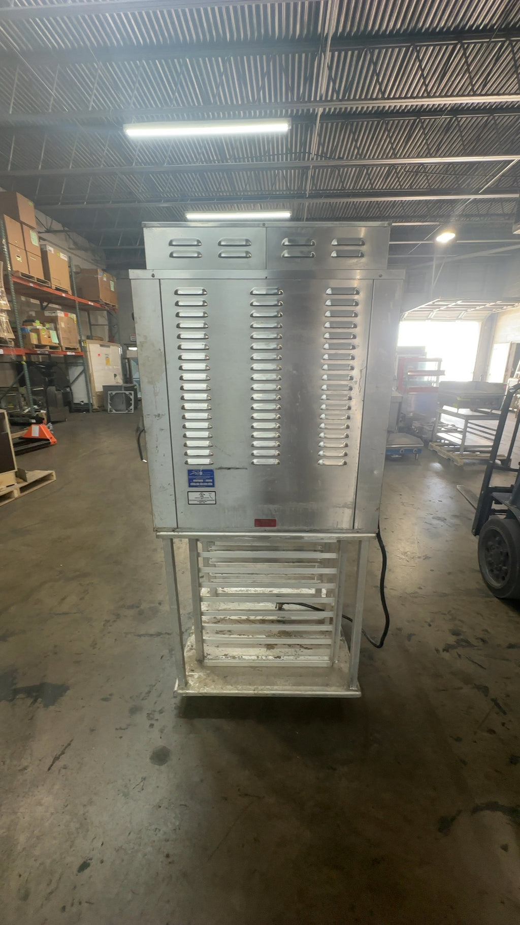 DeLUXE HSM-6 Holding Cabinet, Upright Heated Single Glass Door On Wheeled Stand