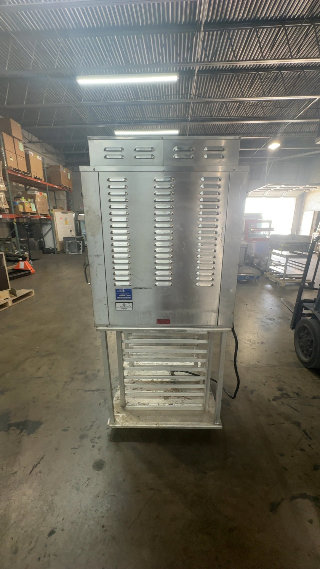 DeLUXE HSM-6 Holding Cabinet, Upright Heated Single Glass Door On Wheeled Stand