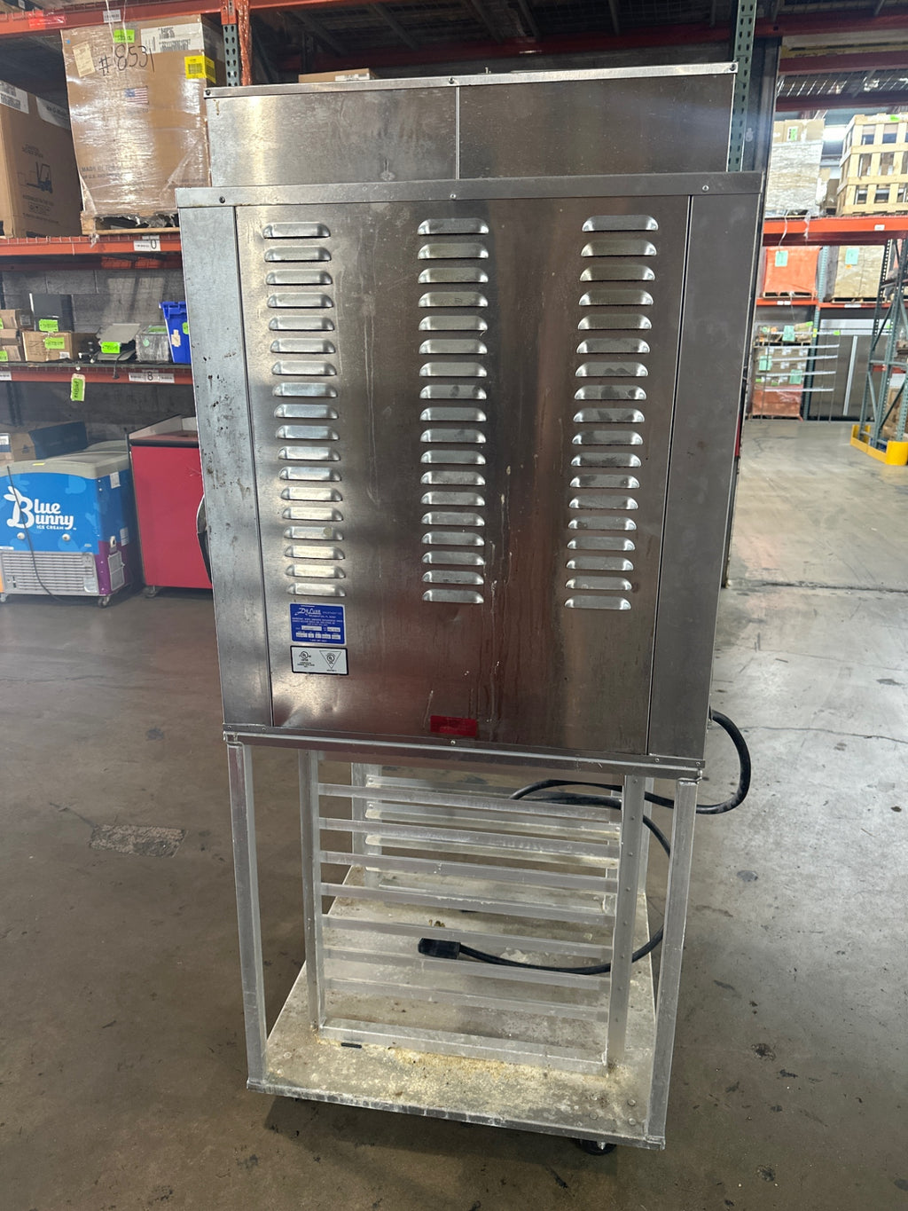 DeLUXE HSM-6 Holding Cabinet, Upright Heated Single Glass Door On Wheeled Stand