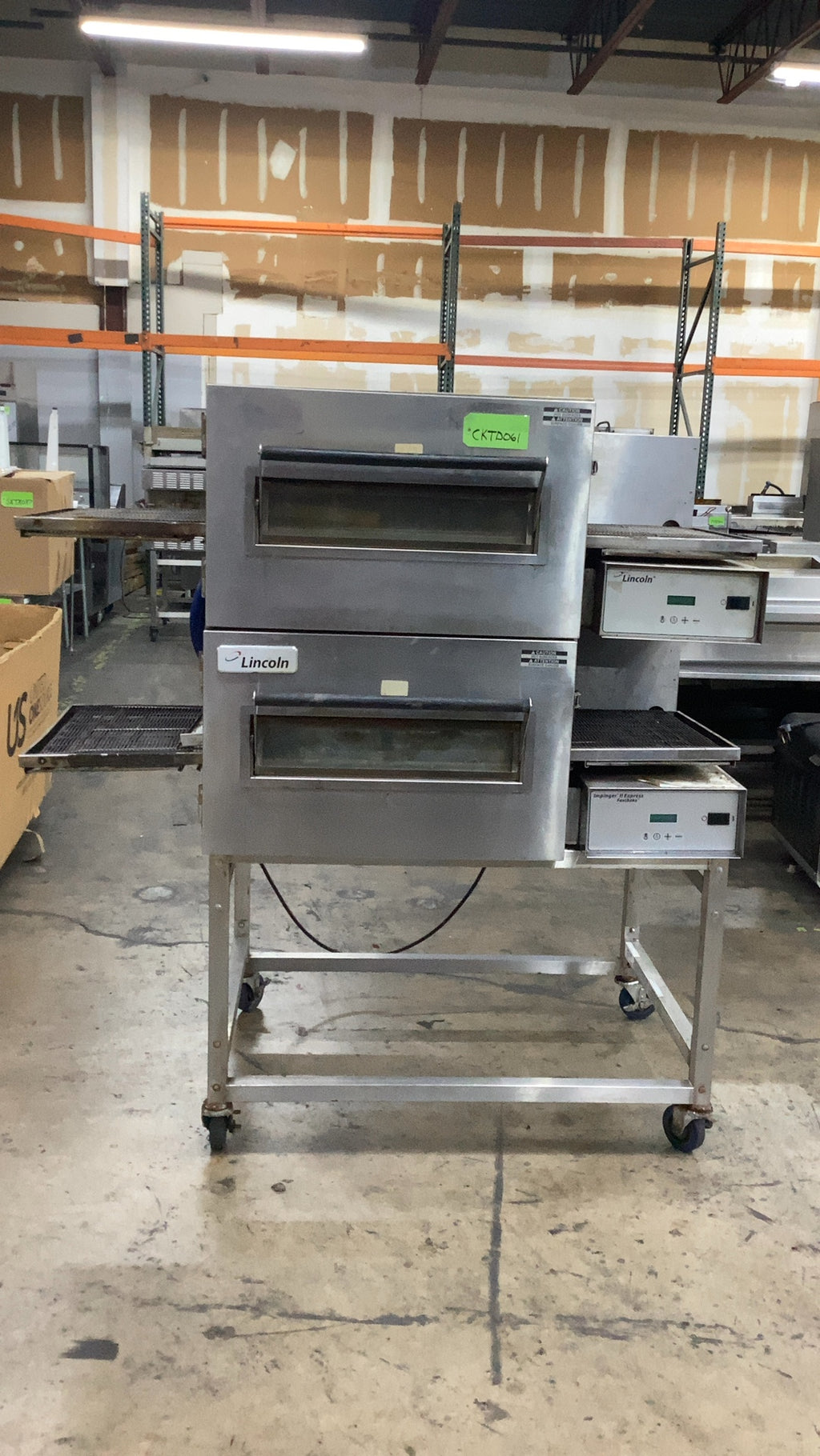 Lincoln 1116-000-U-K1837 Double Conveyor Oven On Stand