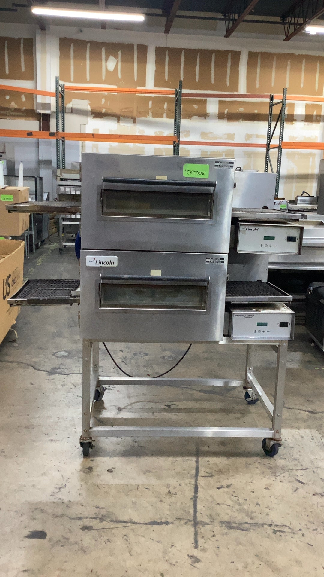 Lincoln 1116-000-U-K1837 Double Conveyor Oven On Stand
