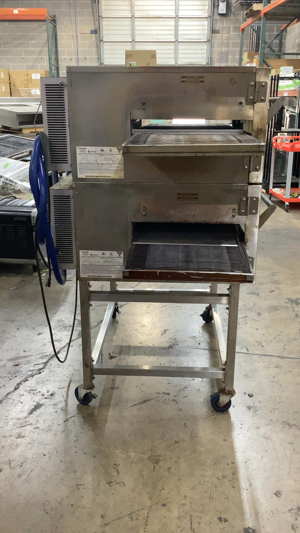 Lincoln 1116-000-U-K1837 Double Conveyor Oven On Stand