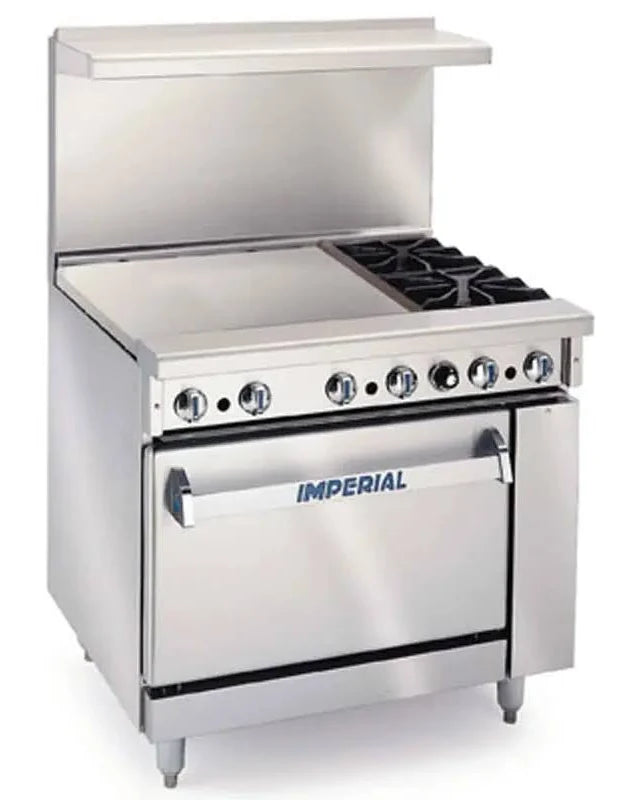 Imperial IR-2-G24T-E-P-CK 36” Electric Range W/ 2 24” Round Elements And 24” Griddle