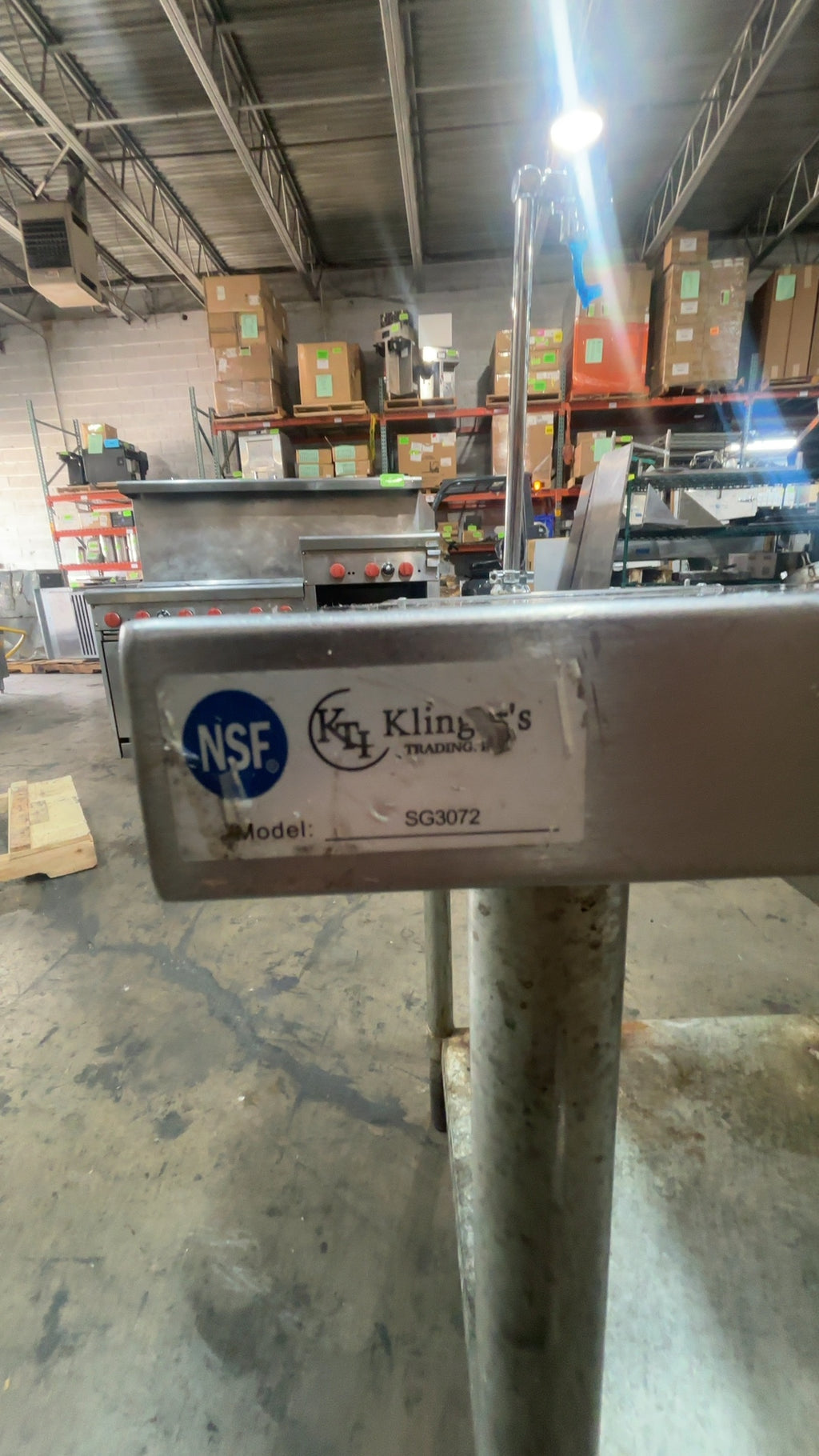 Klinger's Trading SG3072 Stainless Steel Work Table W/ Dual Sinks