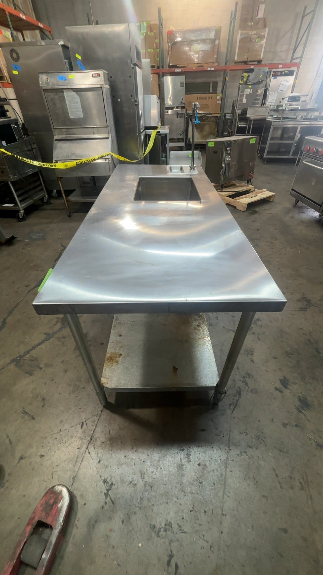Klinger's Trading SG3072 Stainless Steel Work Table W/ Dual Sinks