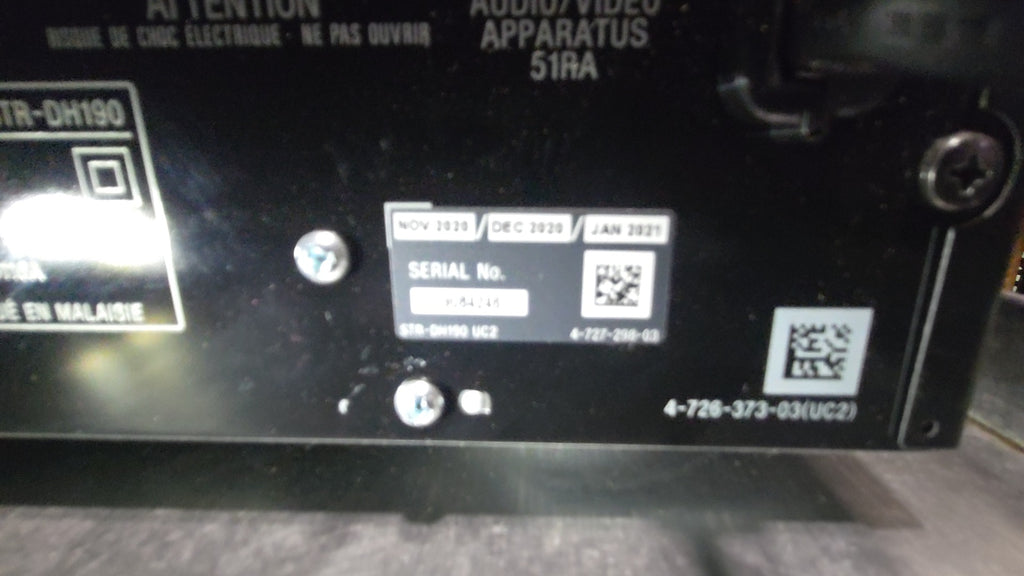 SONY STR-DH190 Stereo Receiver Audio/Video Apparatus