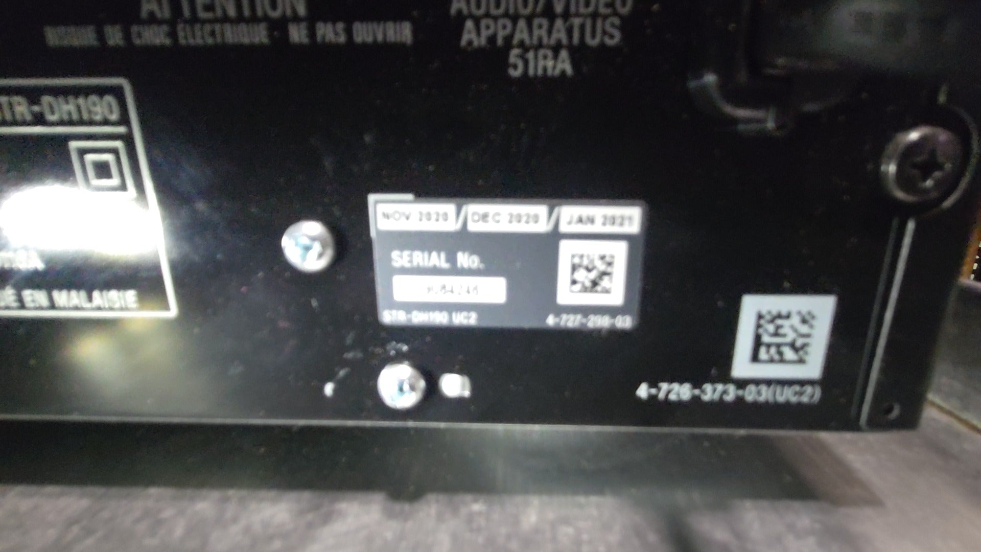 SONY STR-DH190 Stereo Receiver Audio/Video Apparatus