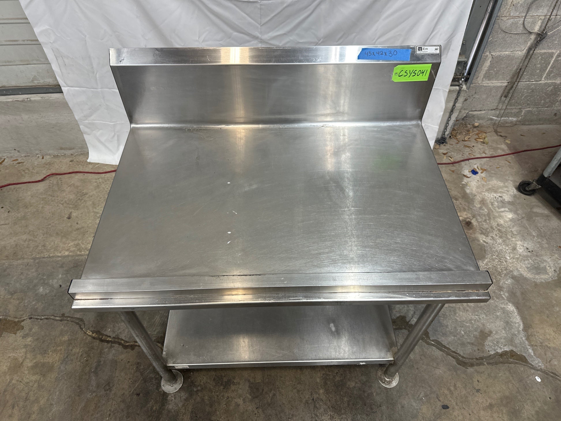 Stainless Steel Prep Table W/ Backsplash - 42”x30”