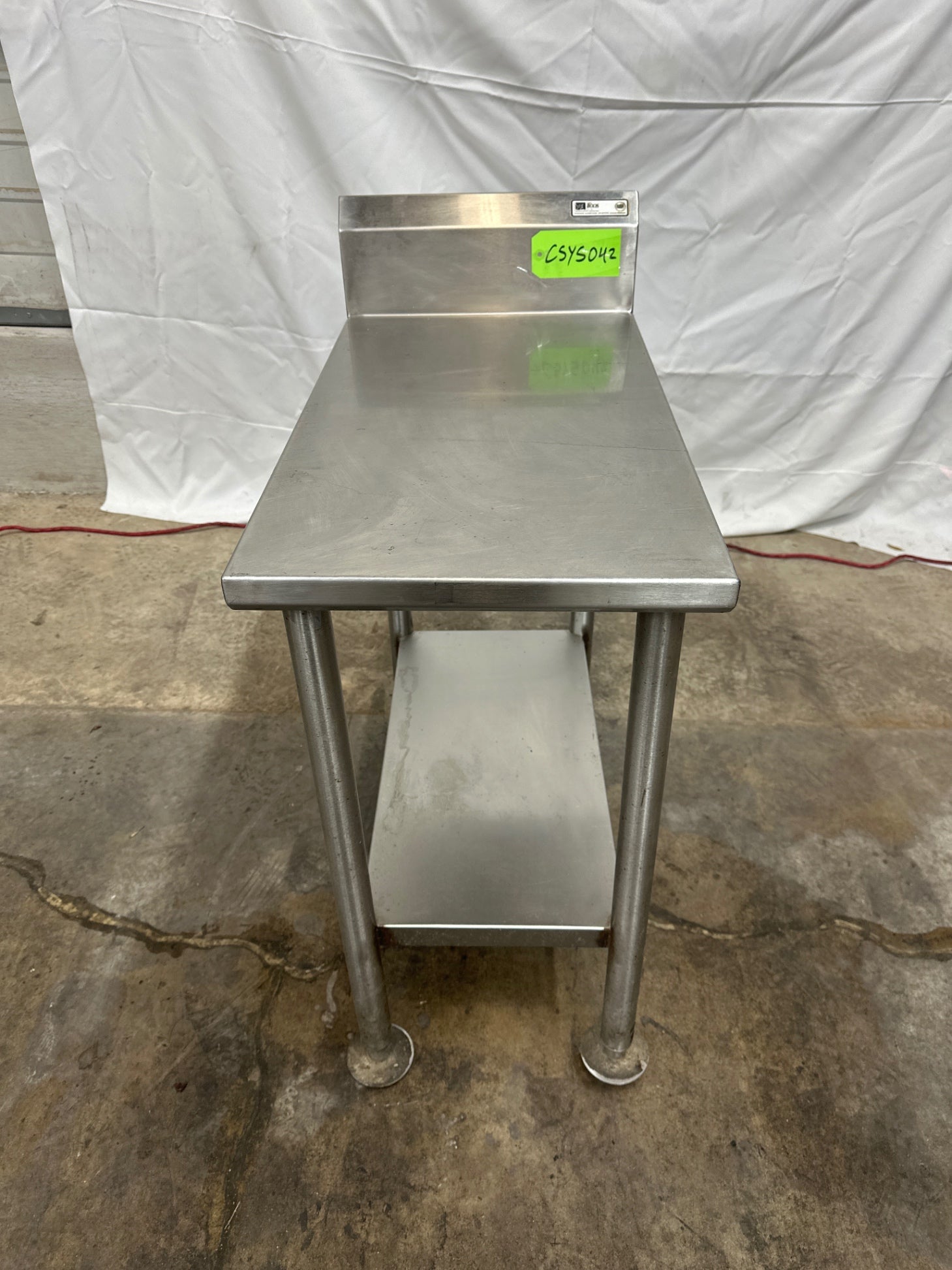 Stainless Steel Prep Table W/ Backsplash - 16”x30”