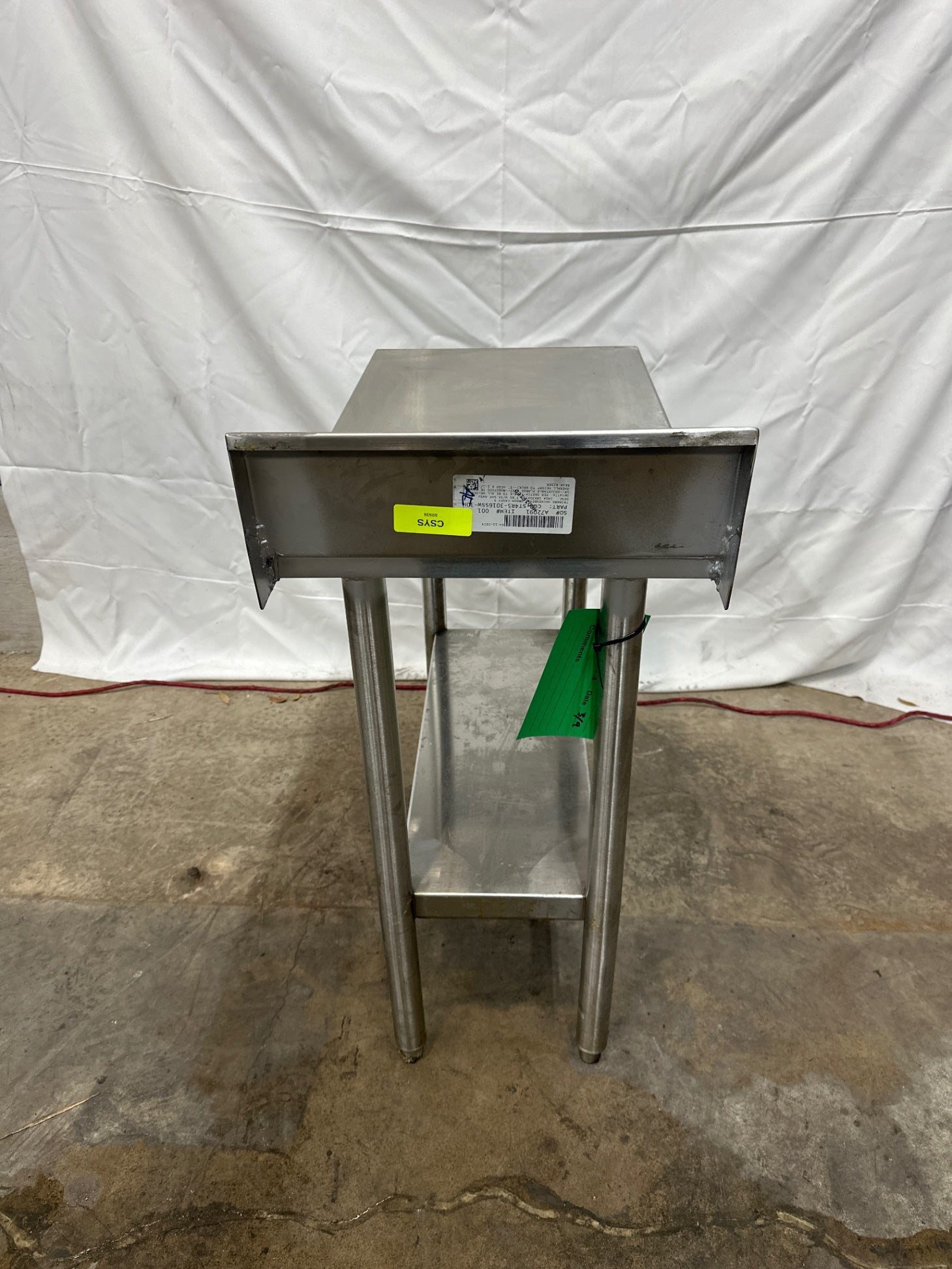 Stainless Steel Prep Table W/ Backsplash - 16”x30”