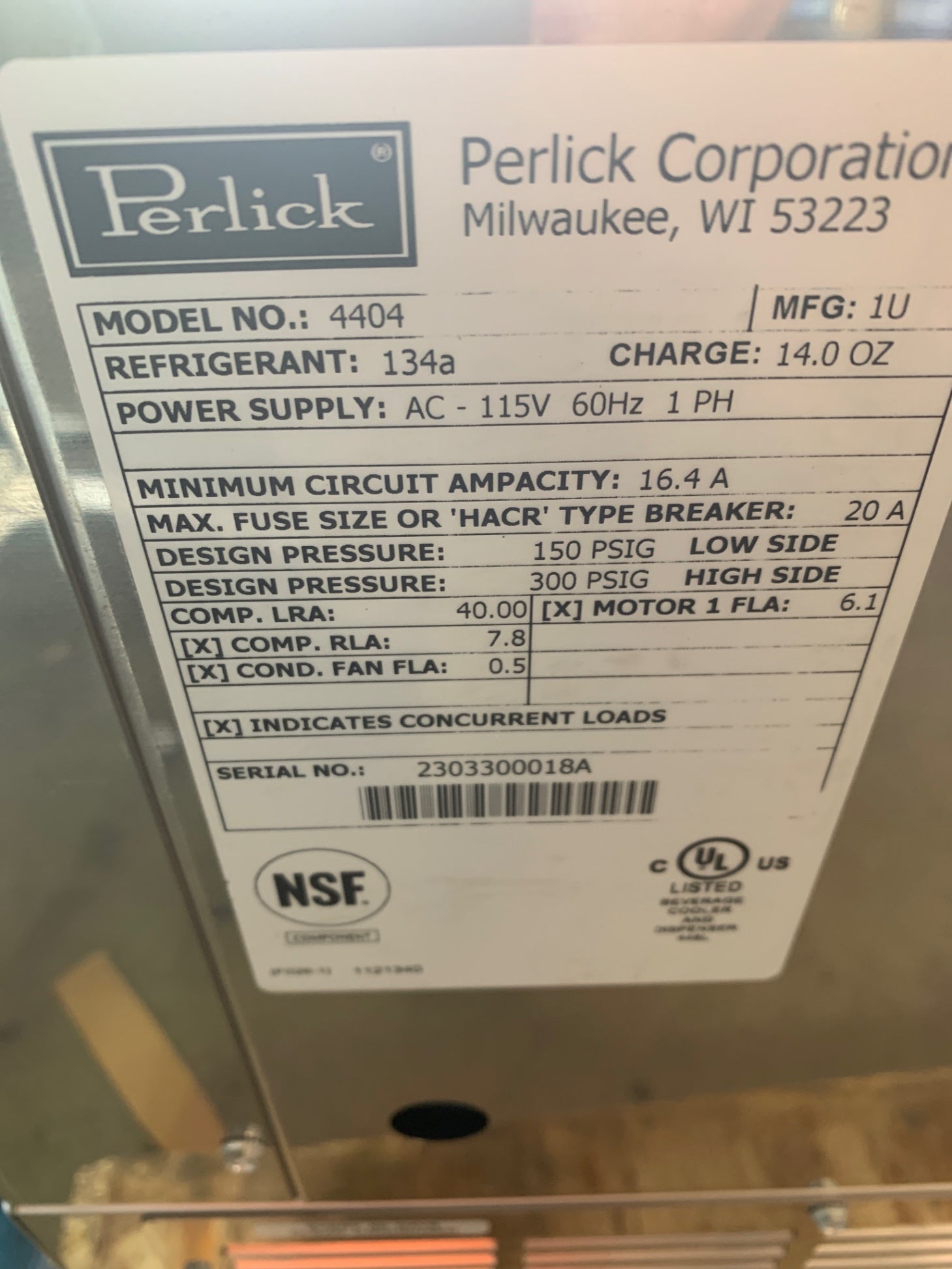 Perlick Power Pak, 1/3HP, Single Pump Air Cooled