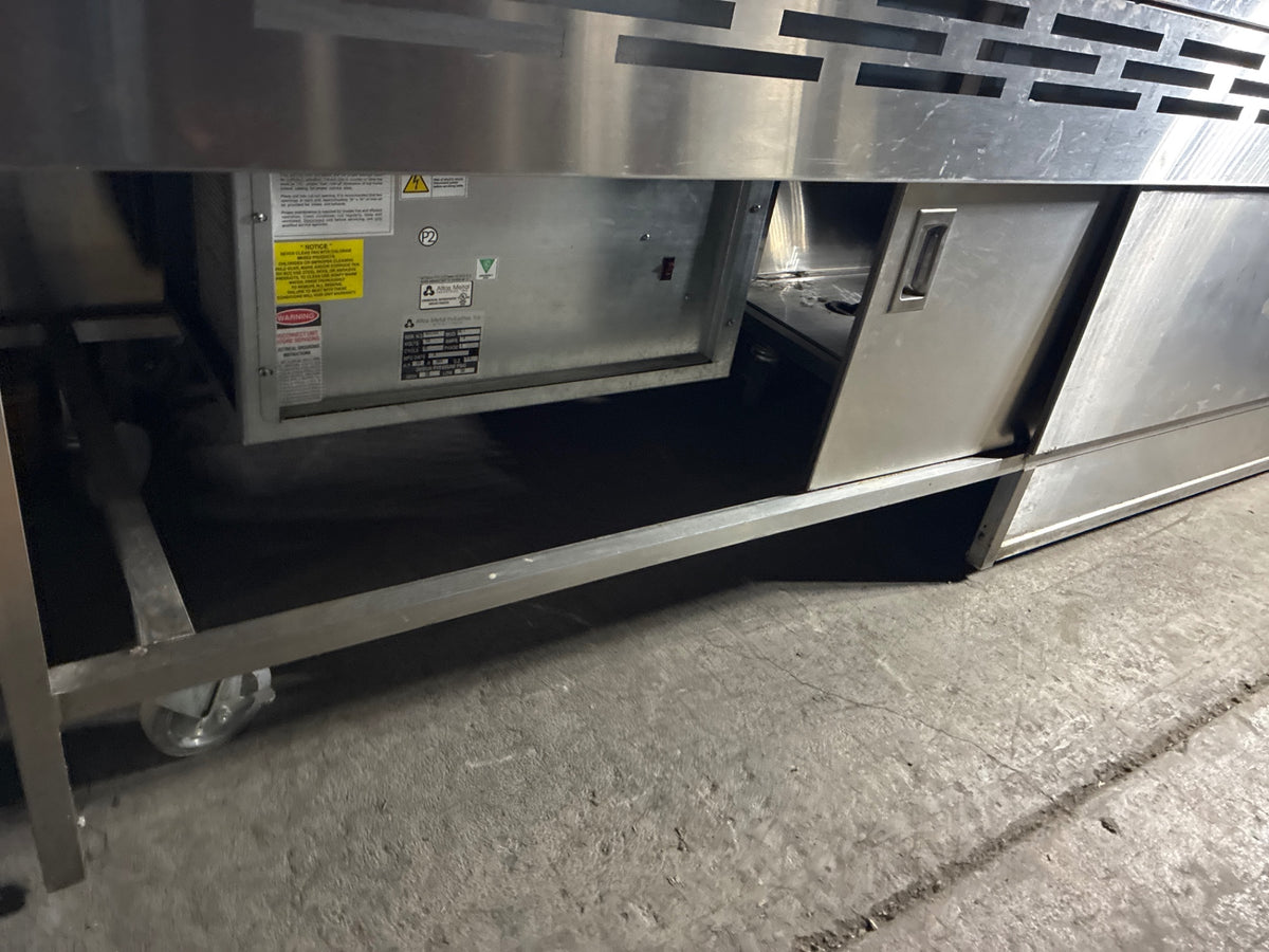 Atlas Metal Industries RML-4 Refrigerated Buffet Table W/ Sneeze Guard, 5 1/1 Food Pan Capacity, Stainless, Mobile