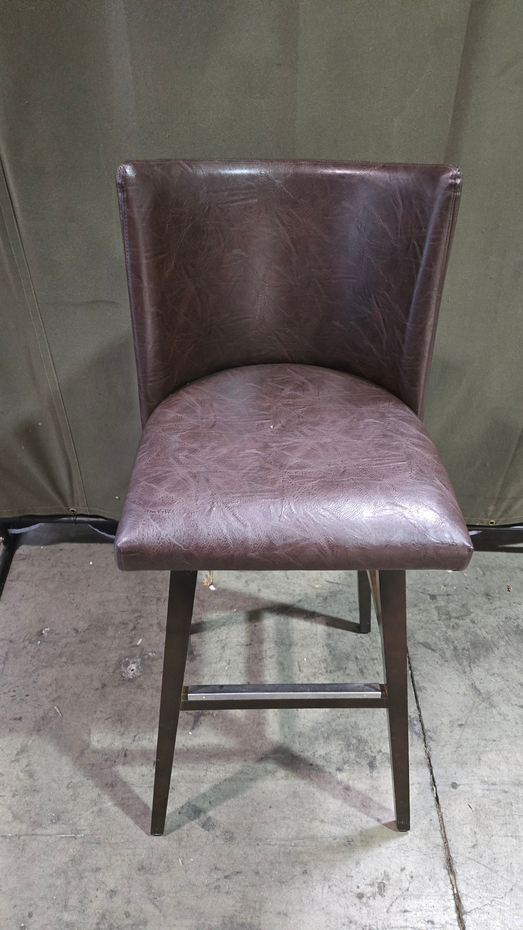 Square Mid Back Counter Stool In A Clay-toned Bicast Leather - Lot Of 6