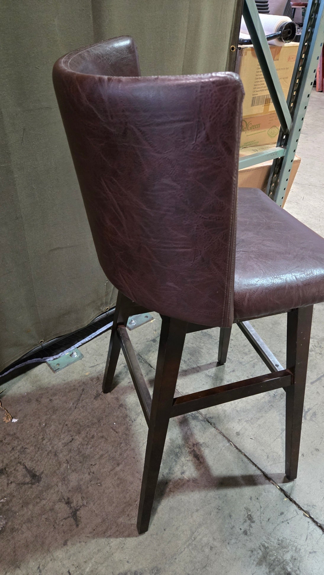 Square Mid Back Counter Stool In A Clay-toned Bicast Leather - Lot Of 6