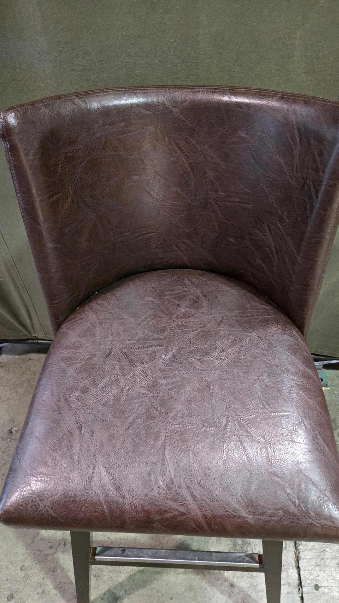 Square Mid Back Counter Stool In A Clay-toned Bicast Leather - Lot Of 6