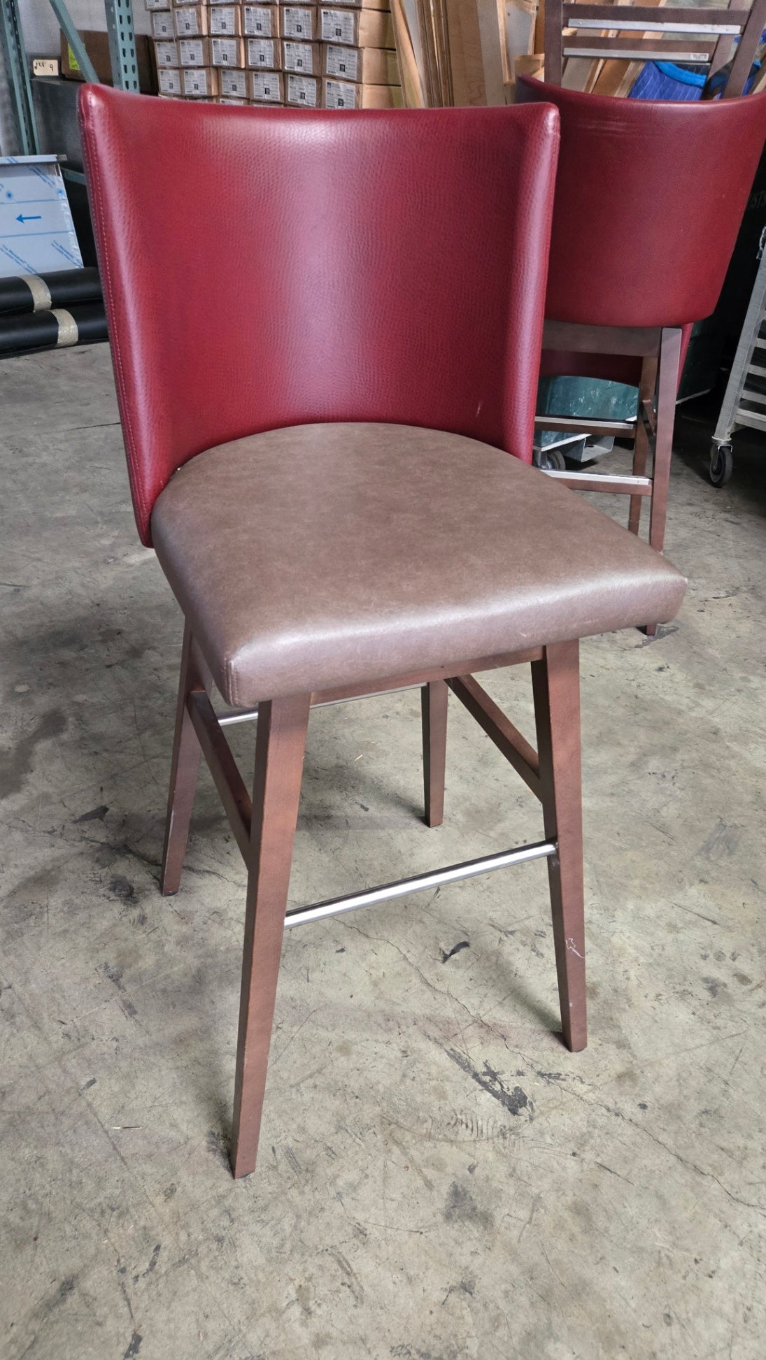 Swivel Leather Counter Stool - Lot Of 3
