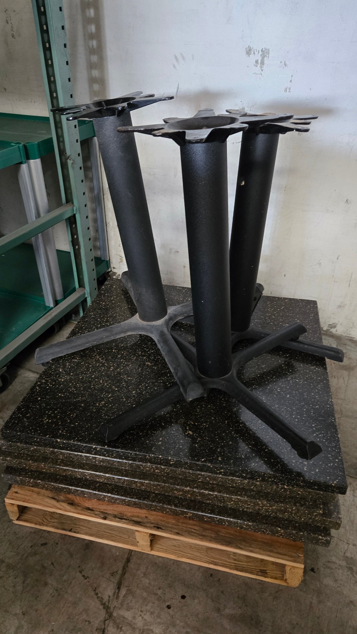 Outdoor Composite Fo Granite Tables And Bases - Lot Of 5