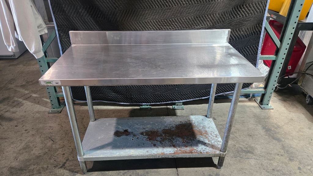 SSWT-4824-BS Work Table, Stainless Steel, With Backsplash With Undershelf