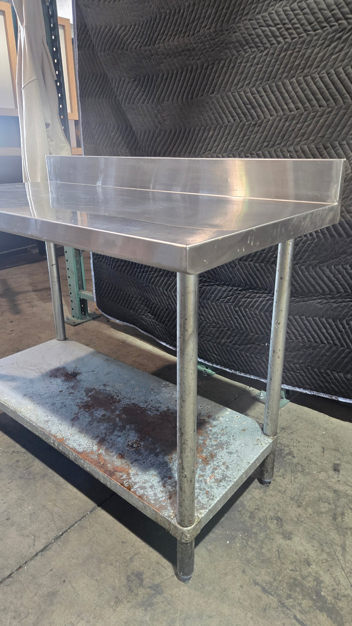 SSWT-4824-BS Work Table, Stainless Steel, With Backsplash With Undershelf